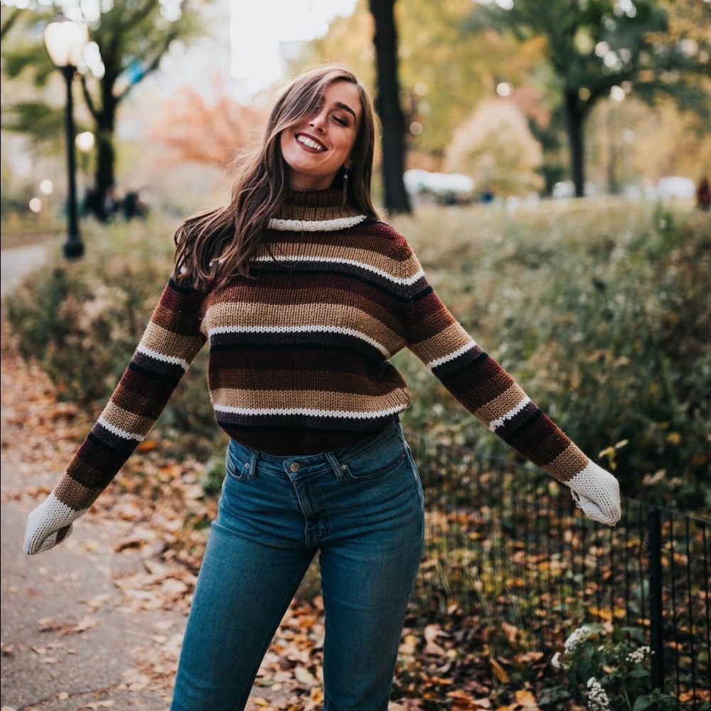 Vintage Brown Striped Sweater